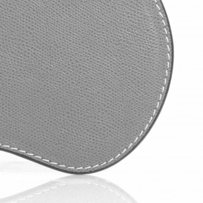 Giobagnara Mauspad aus Leder graphit - Detailansicht Leder und Naht Mouse Pad, graphit