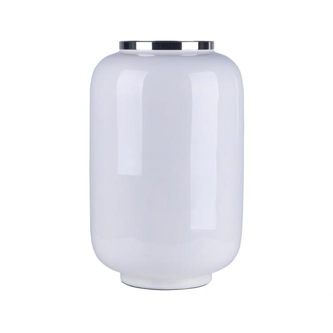 Gift Company Saigon Vase L weiß silberfarben - ob mit Sträuchern oder Blumenarrangements immer ein Hingucker Saigon Vase L, weiß/silberfarben