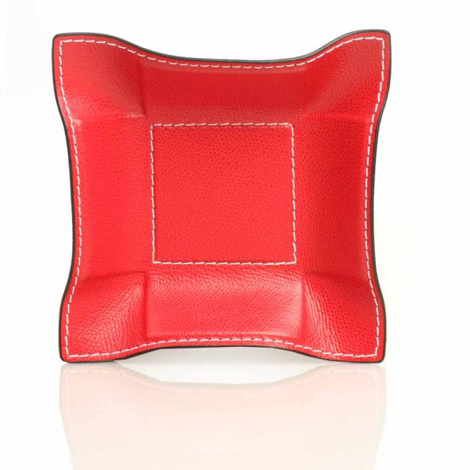 Giobagnara Ablageschale Jack lederbezogen quadratisch S rot Lederablage Jack quadratisch S, rot