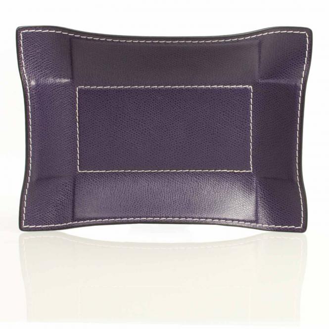Giobagnara Taschenleerer Jack rechteckig aus Leder lila Lederablage Jack rechteckig Violett, Größe Large 20 x 30 cm