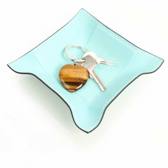 Giobagnara Ablageschale Jack lederbezogen quadratisch S hellblau Lederablage Jack quadratisch S, light blue