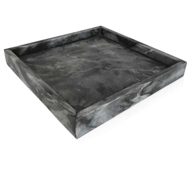 Marmortablett, quadratisch dunkelgrau Marmortablett, quadratisch dunkelgrau