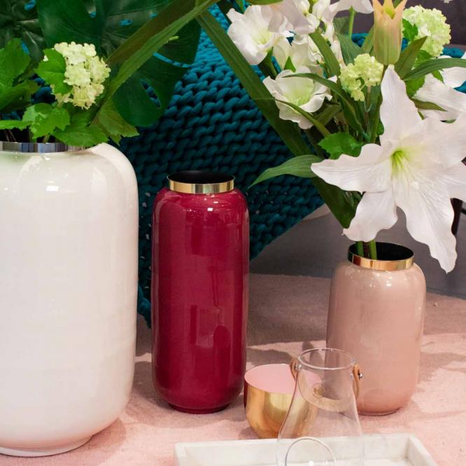 Die Saigon Vasen in verschiedenen Farben und Größen Saigon Vase M, rosé/goldfarben