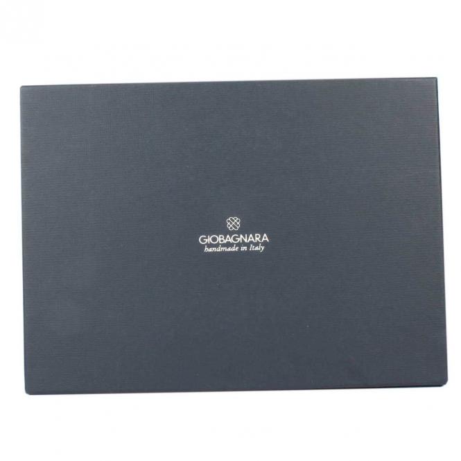 Giobagnara edle Geschenkverpackung Ledertablett Defile rechteckig grau/goldfarben, Größe Large 35 x 45 x 45 cm
