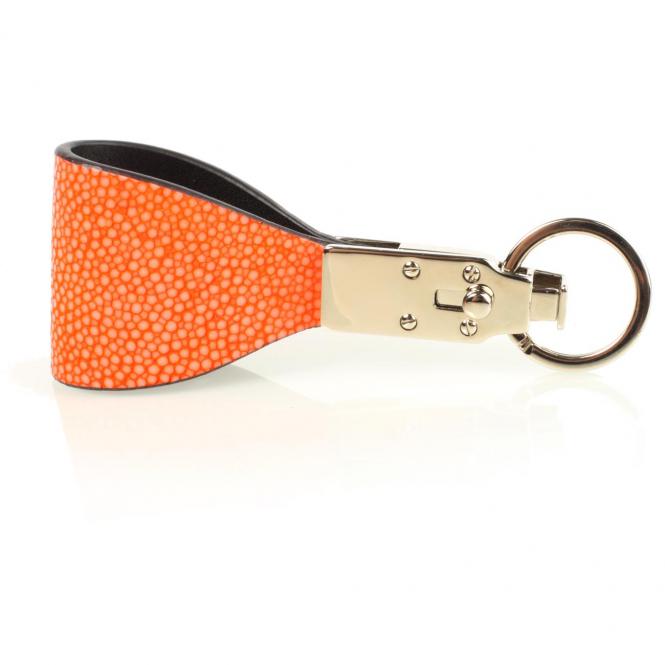 Giobagnara Schlüsselring aus Leder II Rochen orange Schlüsselanhänger II Rochen, orange