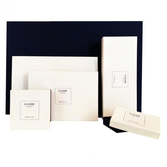 BHome mehrere edle Geschenkverpackungen - in unterschiedlichen Größen Ledertablett Defile rund braun/goldfarben, Größe Small 26 x 45 cm