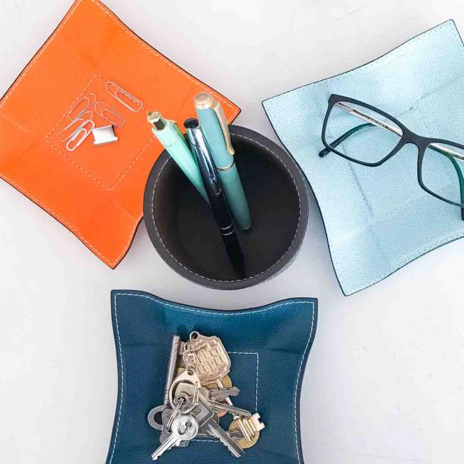 BHome mehrere Geschenkverpackungen - unterschiedliche Größen Lederablage Jack quadratisch S, light blue