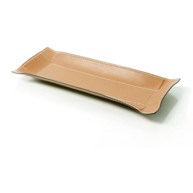 Giobagnara Ablageschale Jack lederbezogen lang sand Lederablage Jack lang, sand