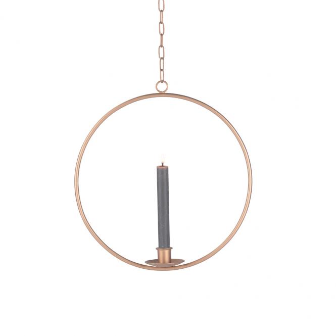 Gift Company hängender Dekoring mit Kerzenhalter small goldfarben - dekoriert mit einer Kerze Hängender Dekoring mit Kerzenhalter medium, goldfarben
