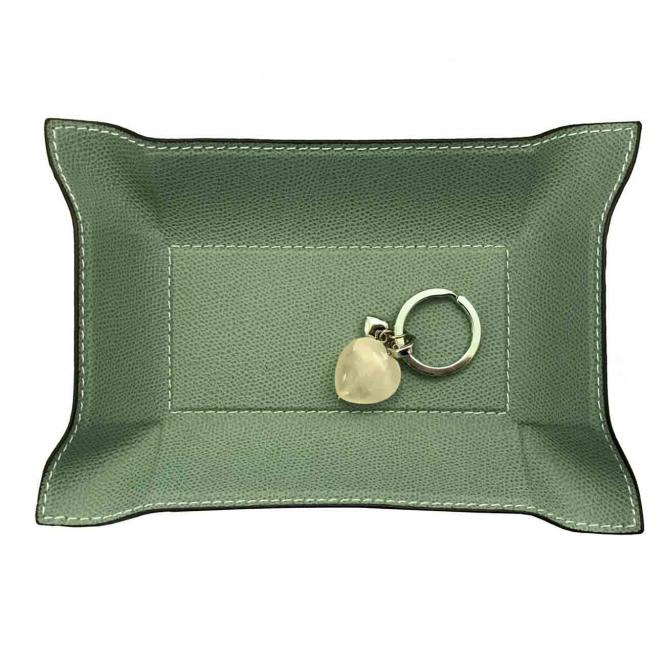 Giobagnara Ablageschale Jack lederbezogen rechteckig pistacchio - in 2 unterschiedlichen Größen Lederablage Jack rechteckig pistacchio, Größe Large 20 x 30 cm
