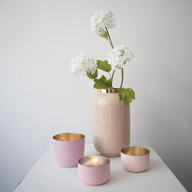 Die Saigon Vase nude goldfarben S dekoriert mit Madras Giftcompany Saigon Vase S, rosé/gold