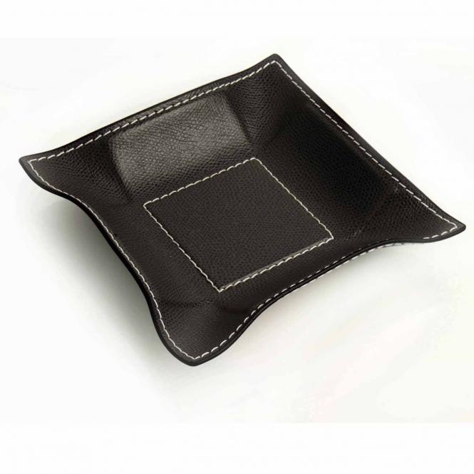 Giobagnara Ablageschale Jack lederbezogen quadratisch S schwarz Lederablage Jack quadratisch S, schwarz