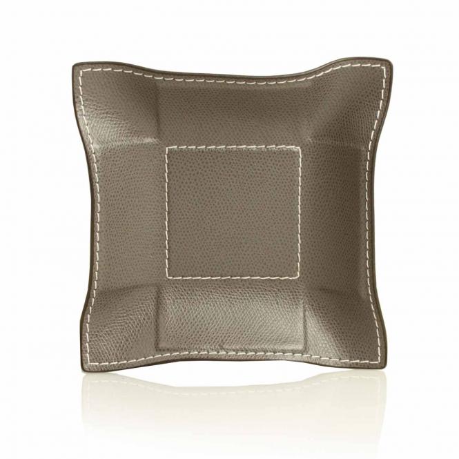 Giobagnara Ablageschale Jack lederbezogen quadratisch S stone Lederablage Jack quadratisch S, taupe