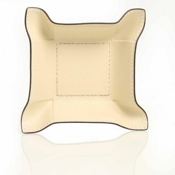 Giobagnara Taschenleerer Jack quadratisch S aus Leder beige Lederablage Jack quadratisch S, ivory